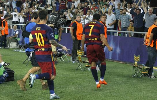 Pedro celebra el gol definitivo