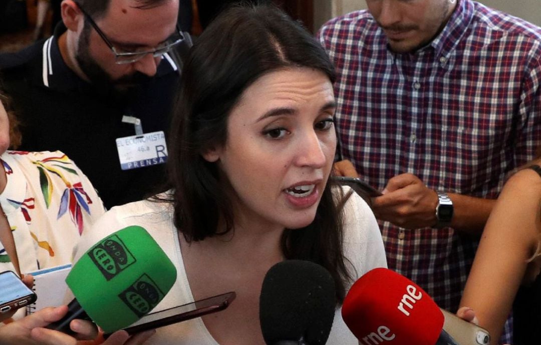 La portavoz parlamentaria de Unidas Podemos, Irene Montero.