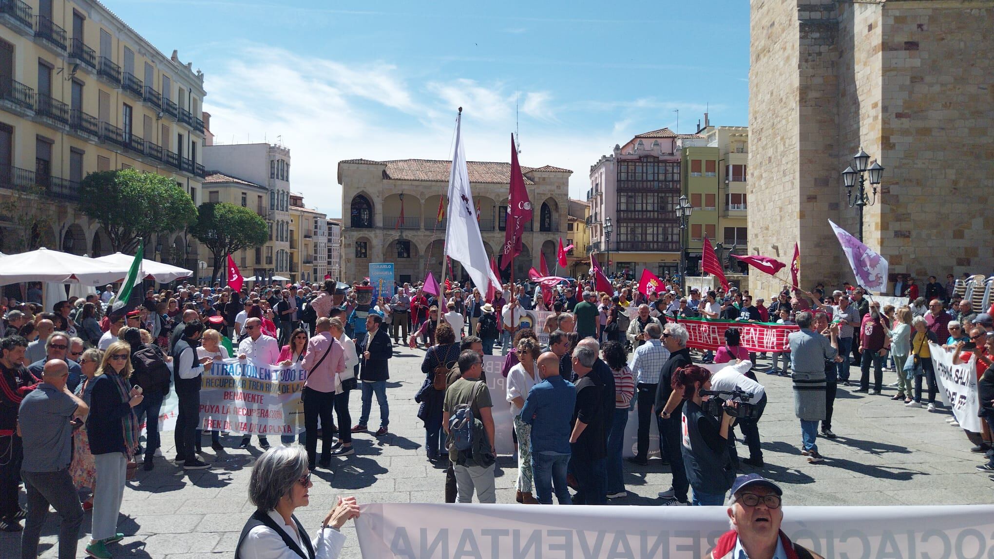 Vista de la Plaza Mayor de Zamora antes de iniciarse la concentración./SER Zamora