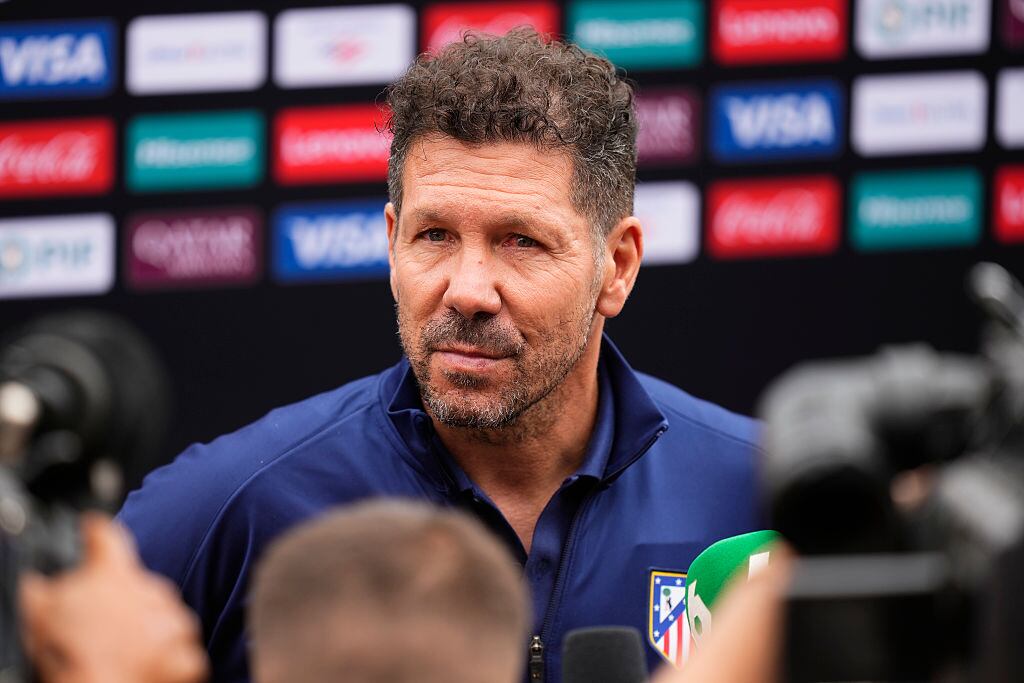 Diego Pablo Simeone, en la previa del partido del Mundial de Clubes entre el PSG y el Atlético de Madrid.