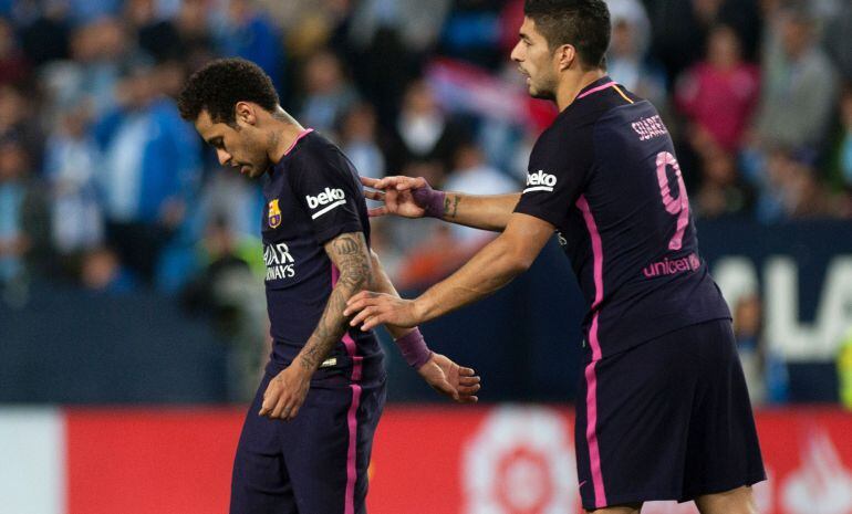 Neymar, expulsado en La Rosaleda.