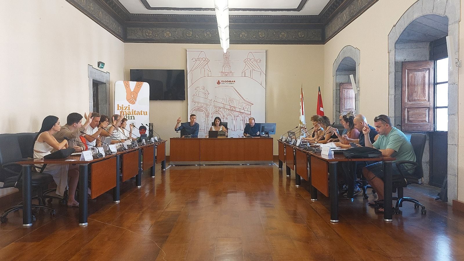 Imagen del pleno municipal en el que se trató el tema de la movilidad