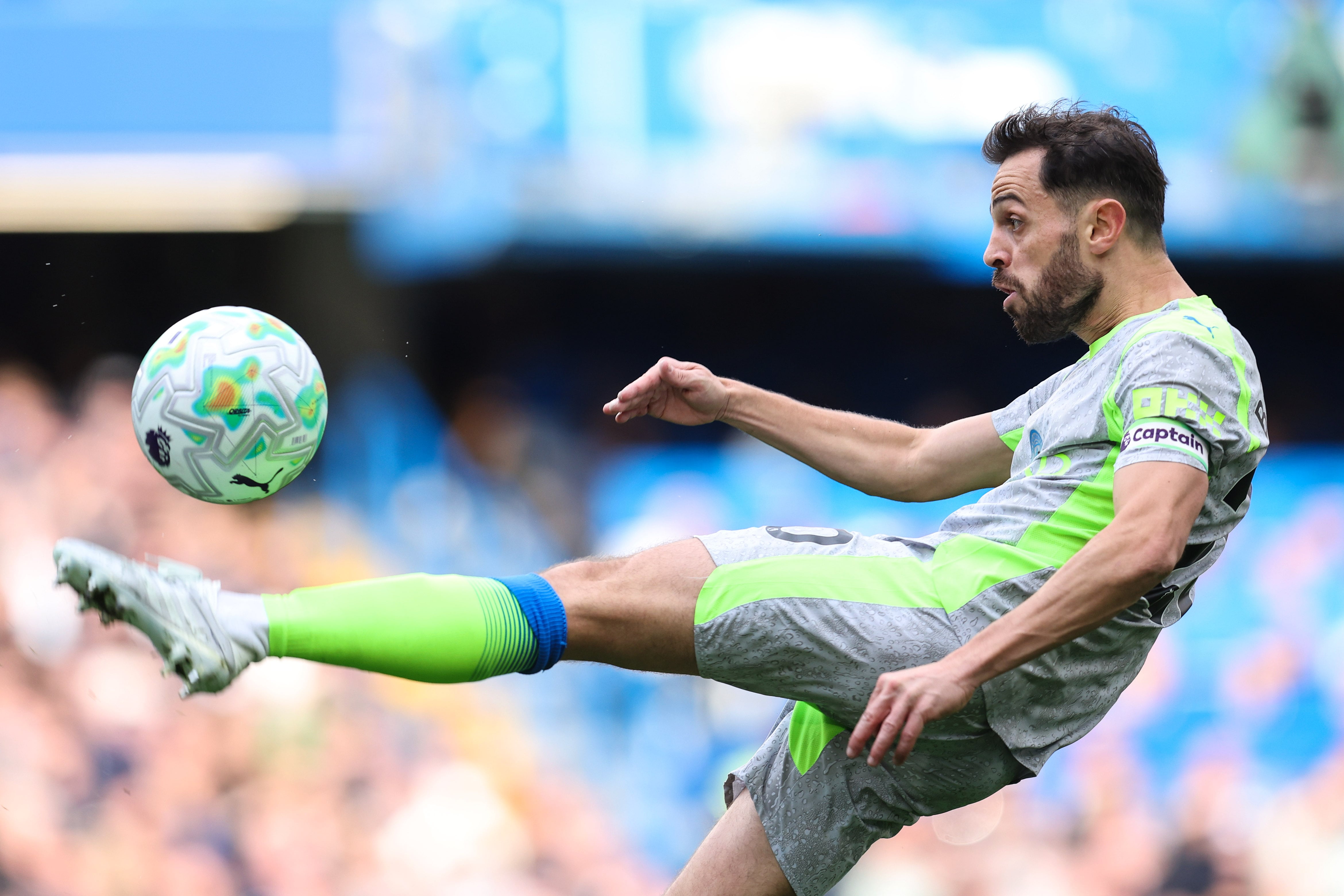 Bernardo Silva, durante un partido con el Manchester City