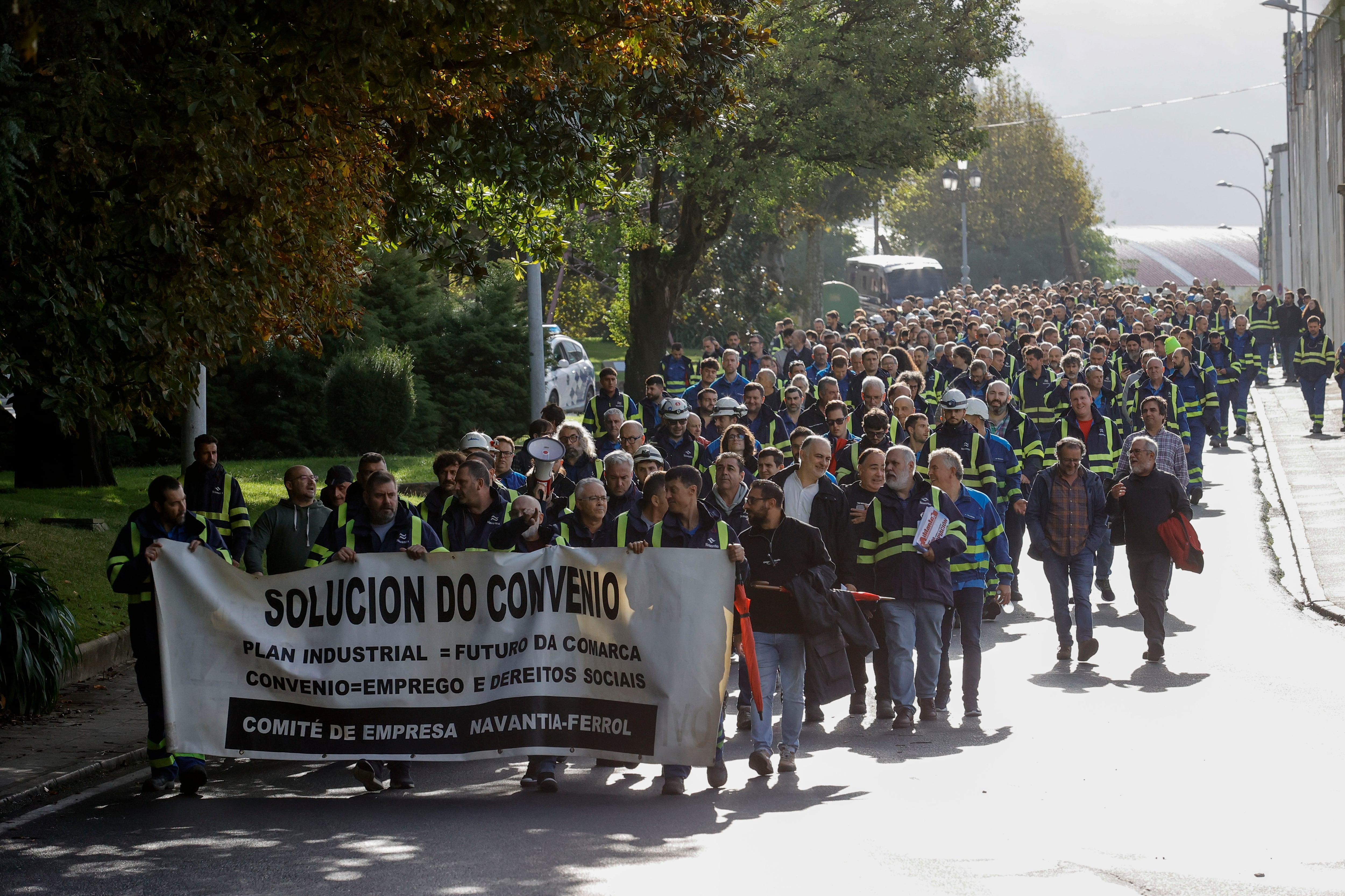 Imagen de archivo de una manifestación de Navantia Ferrol del pasado mes de octubre (foto: Kiko Delgado / EFE)