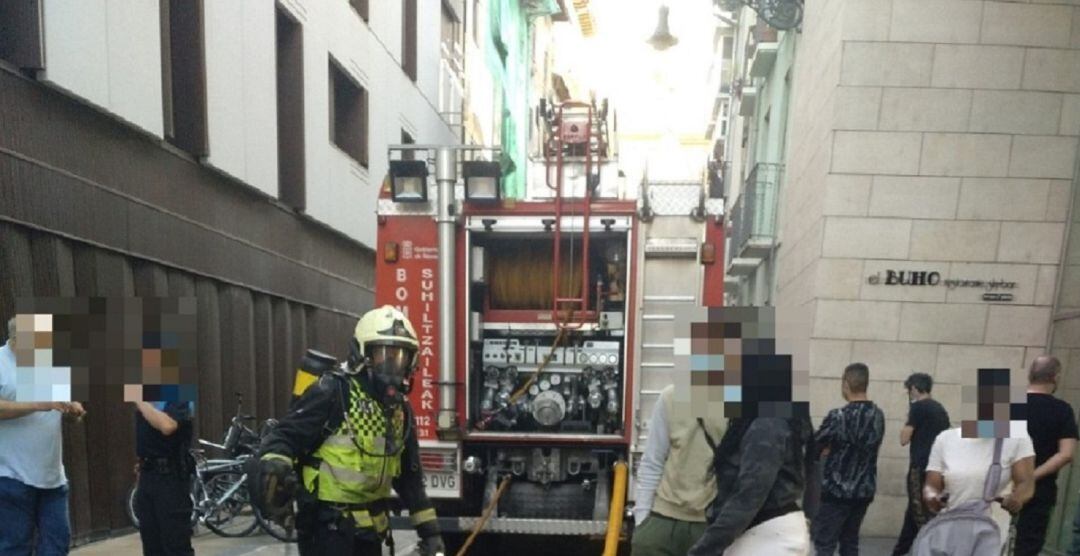 Fallece una persona en un incendio en una pensión del Casco Viejo de Pamplona