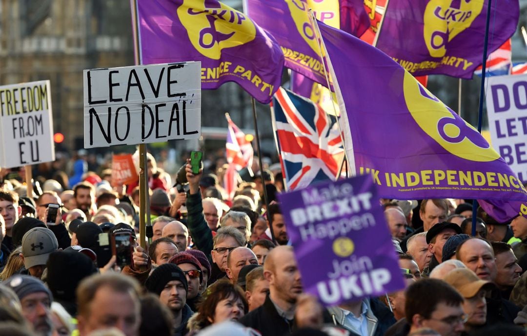 Manifestación pro-brexit en las calles de Londres