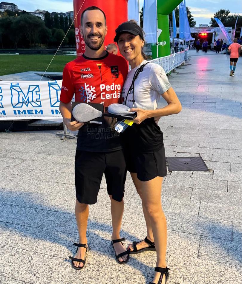 Rober y Esther tras la carrera