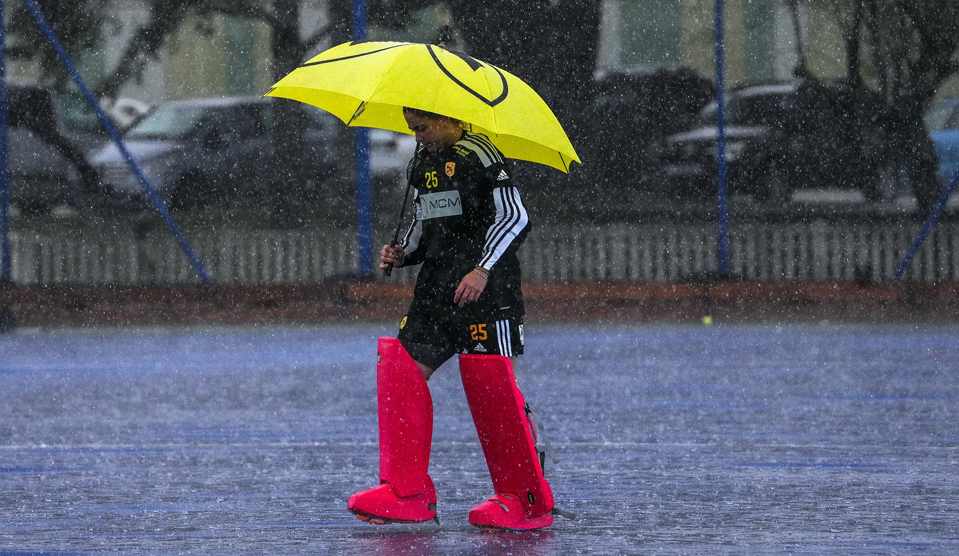 Momento de la suspensión del Tenis-Terrassa