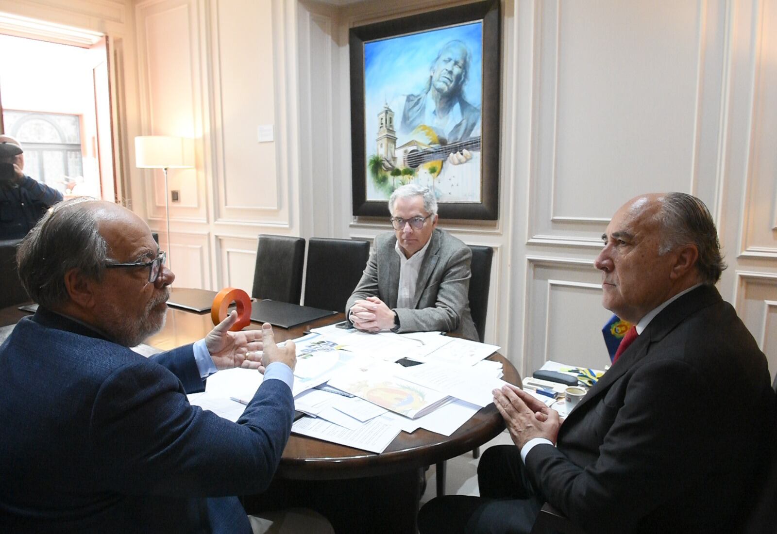 Un momento de la reunión de hoy