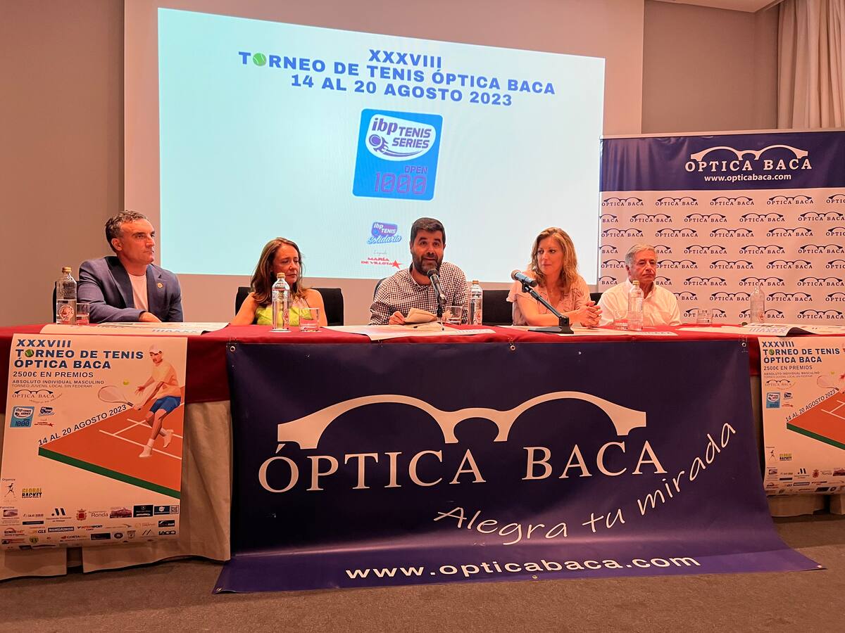 El torneo de tenis Óptica Baca volverá a traer tenis de alto nivel a Ronda