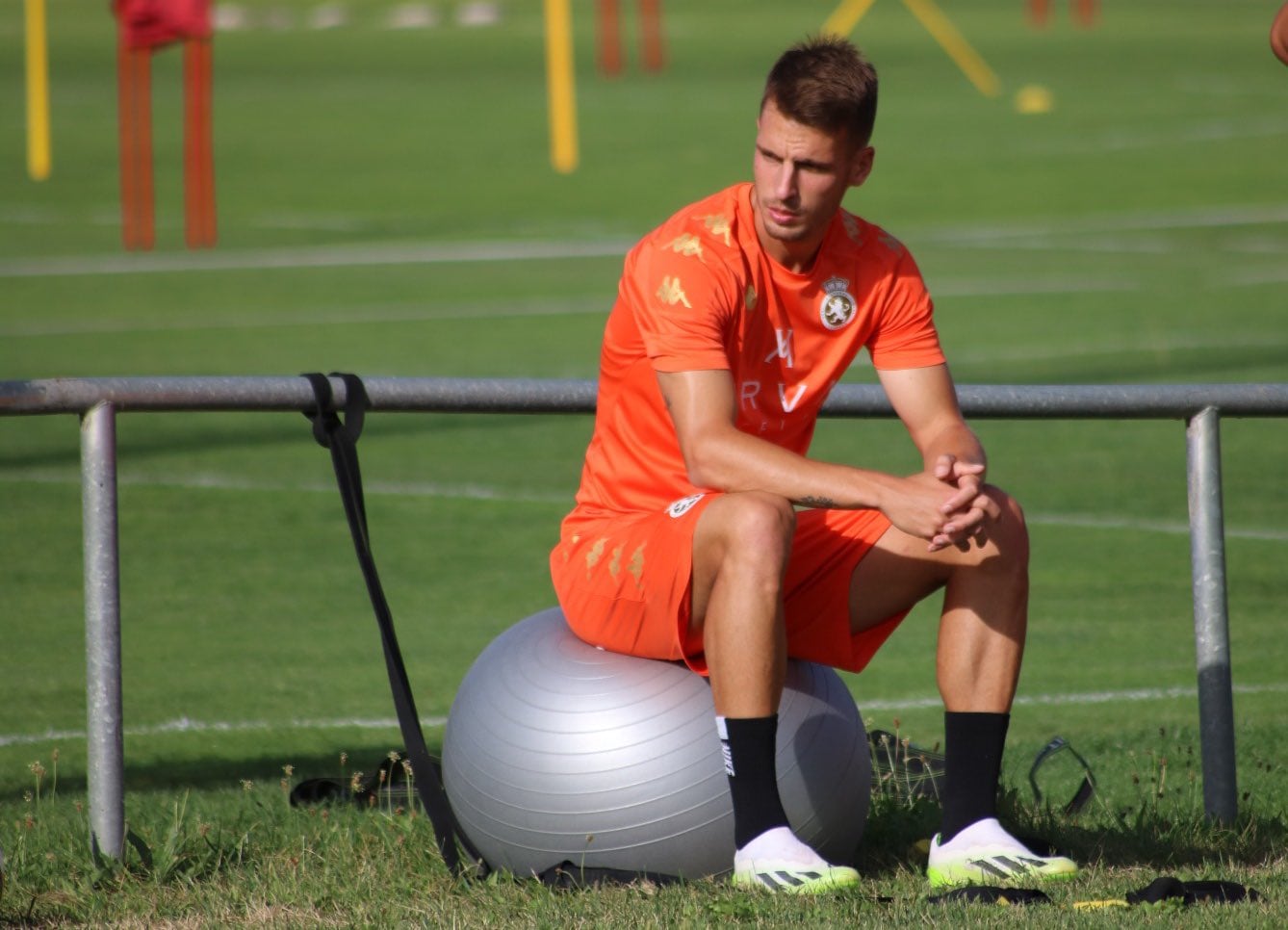 Carlos Calderón durante un entrenamiento.