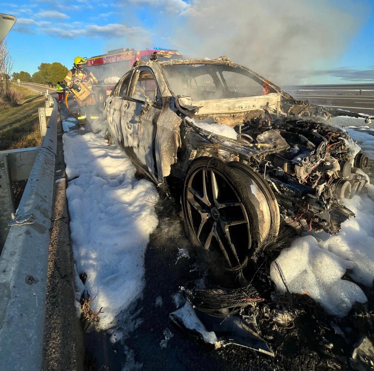 Estado en el que quedó el vehículo que resultó quemado