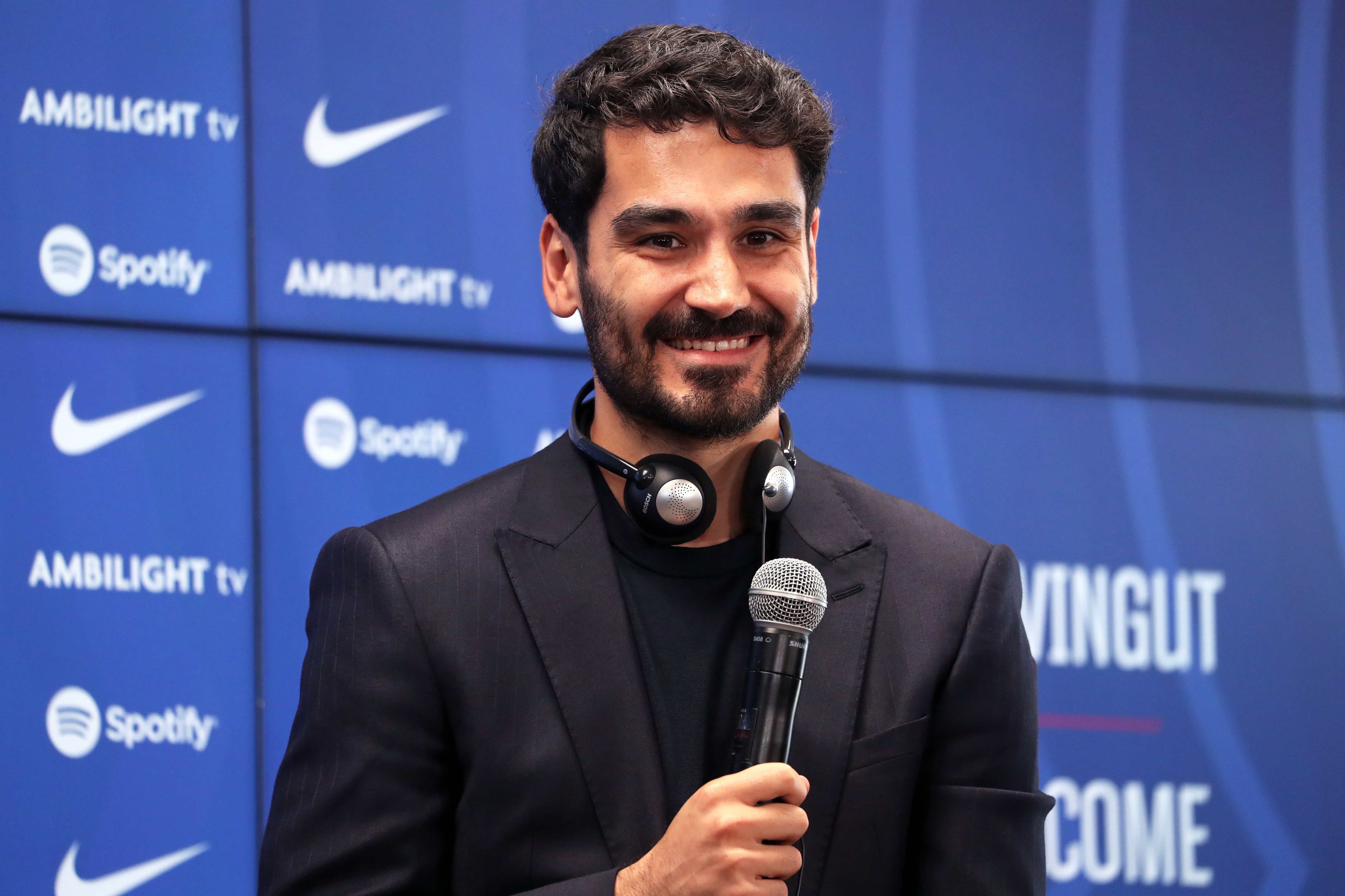 Ilkay Gúndogan, durante su ccomo nuevo jugador del Barça -- (Photo by Urbanandsport/NurPhoto via Getty Images)