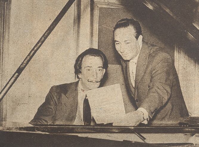 Foto junto a Joaquín Soler Serrano. Esta foto corresponde a una entrevista de mayo de 1959 y está publicada en el núm. 158 de la revista &#039;Ondas&#039;