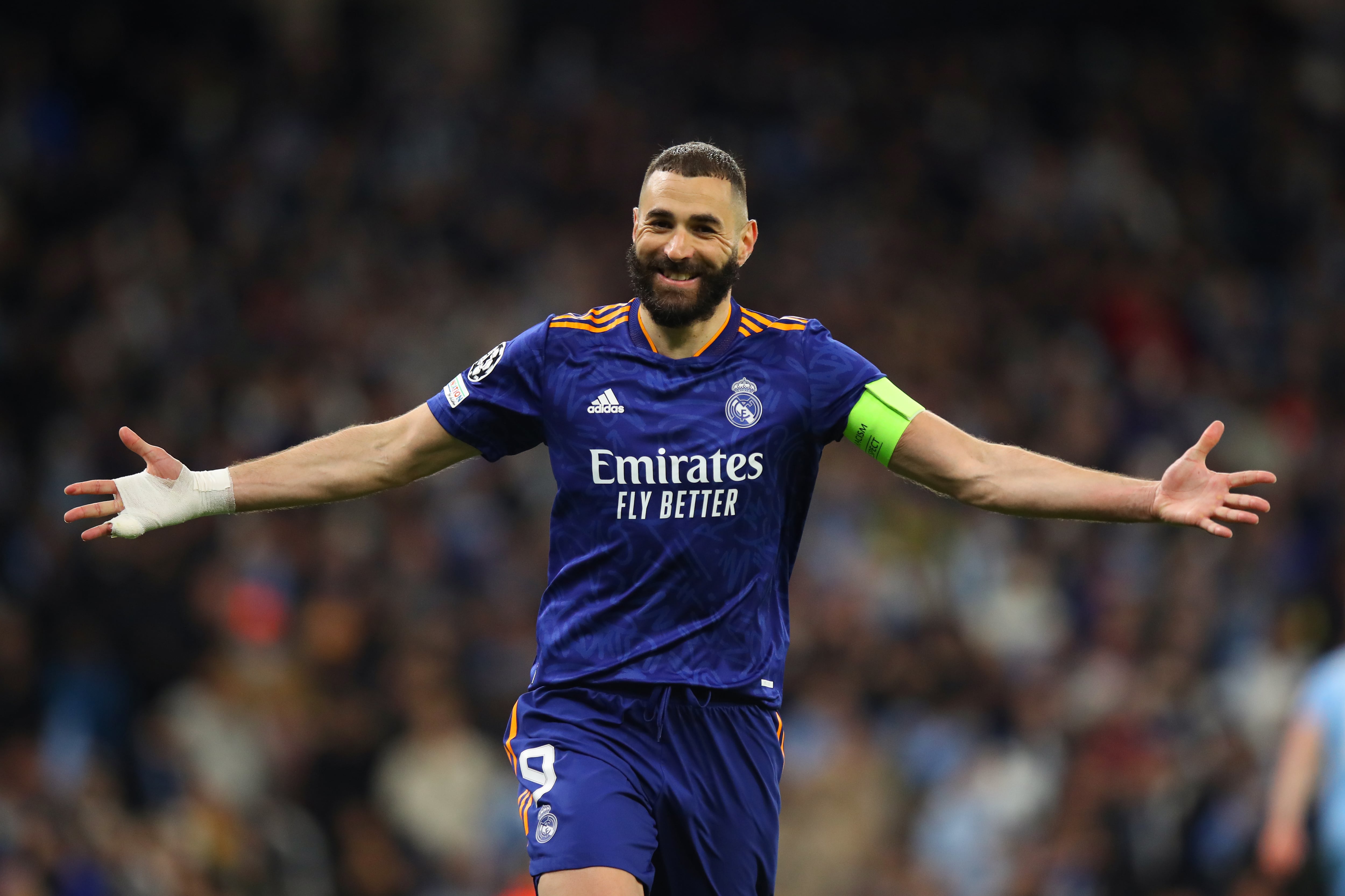 Karim Benzema celebra un gol en la presente edición de la Champions League