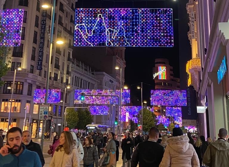 Luces navideñas en Madrid