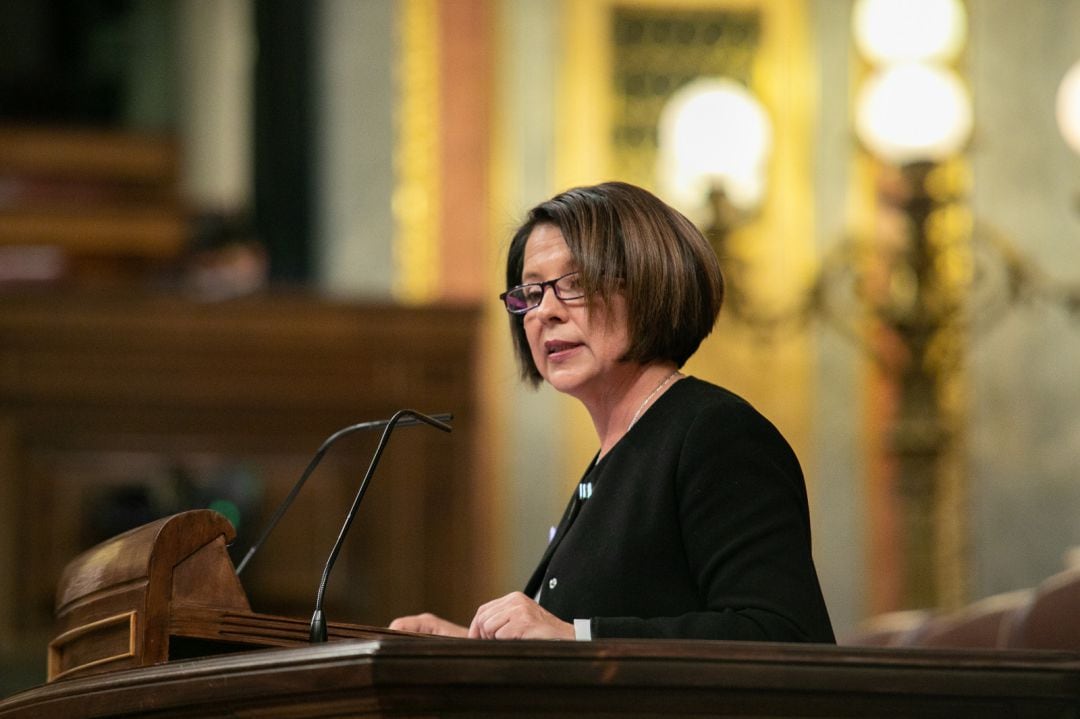 La diputada Sofía Hernanz durante su intervención