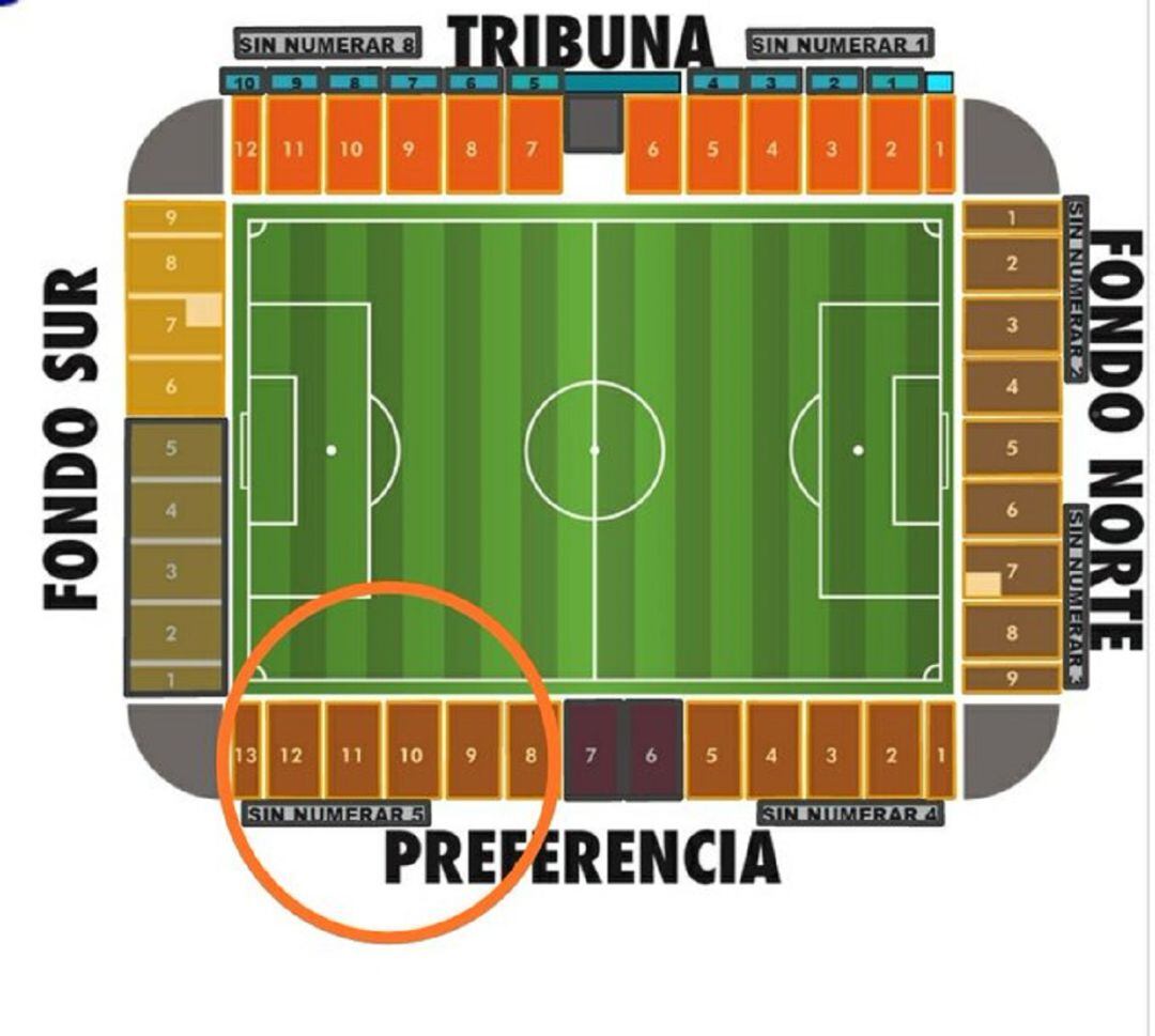 Zona del Ruta reservada para los aficionados salmantinos