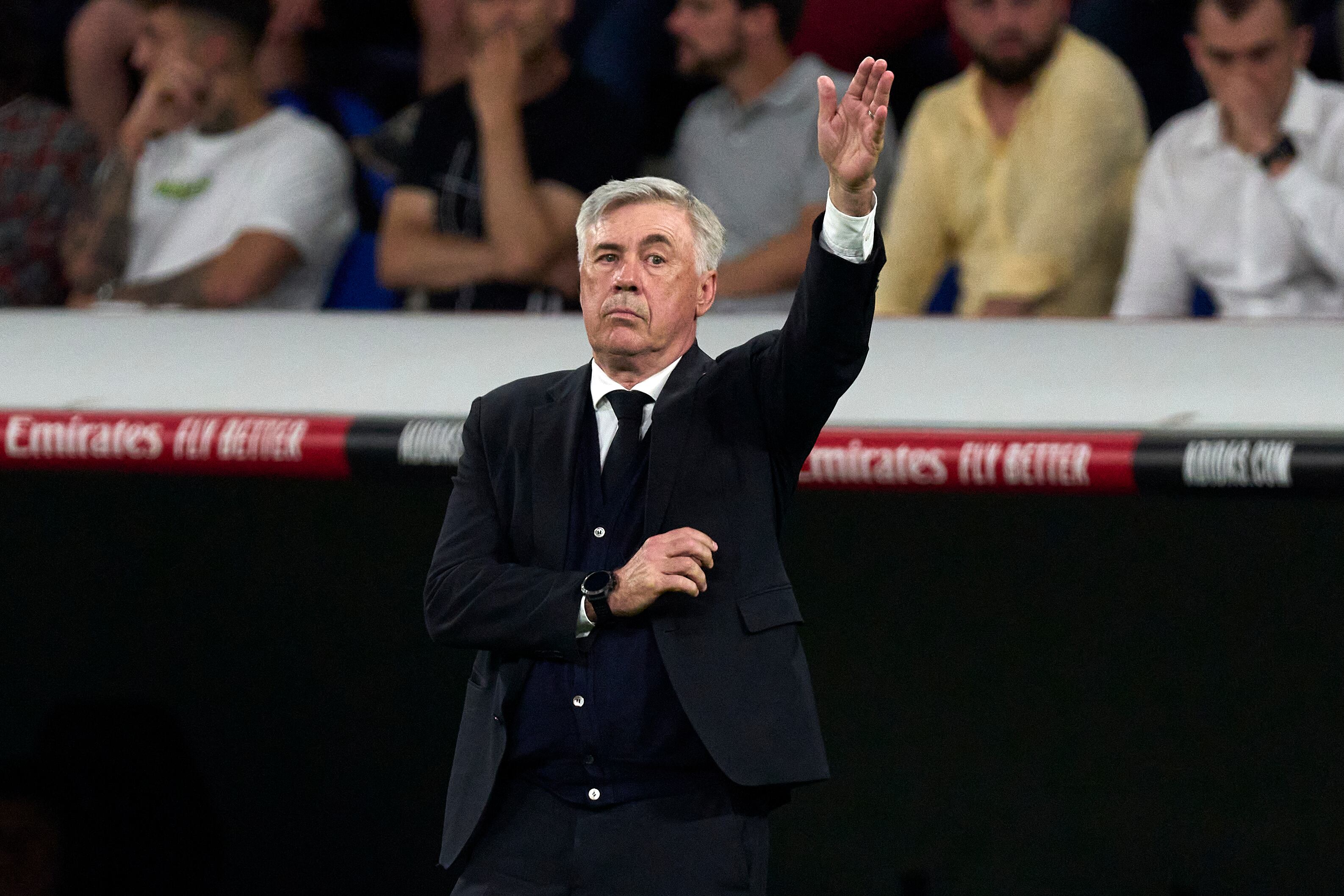 Ancelotti, durante un partido de esta temporada.