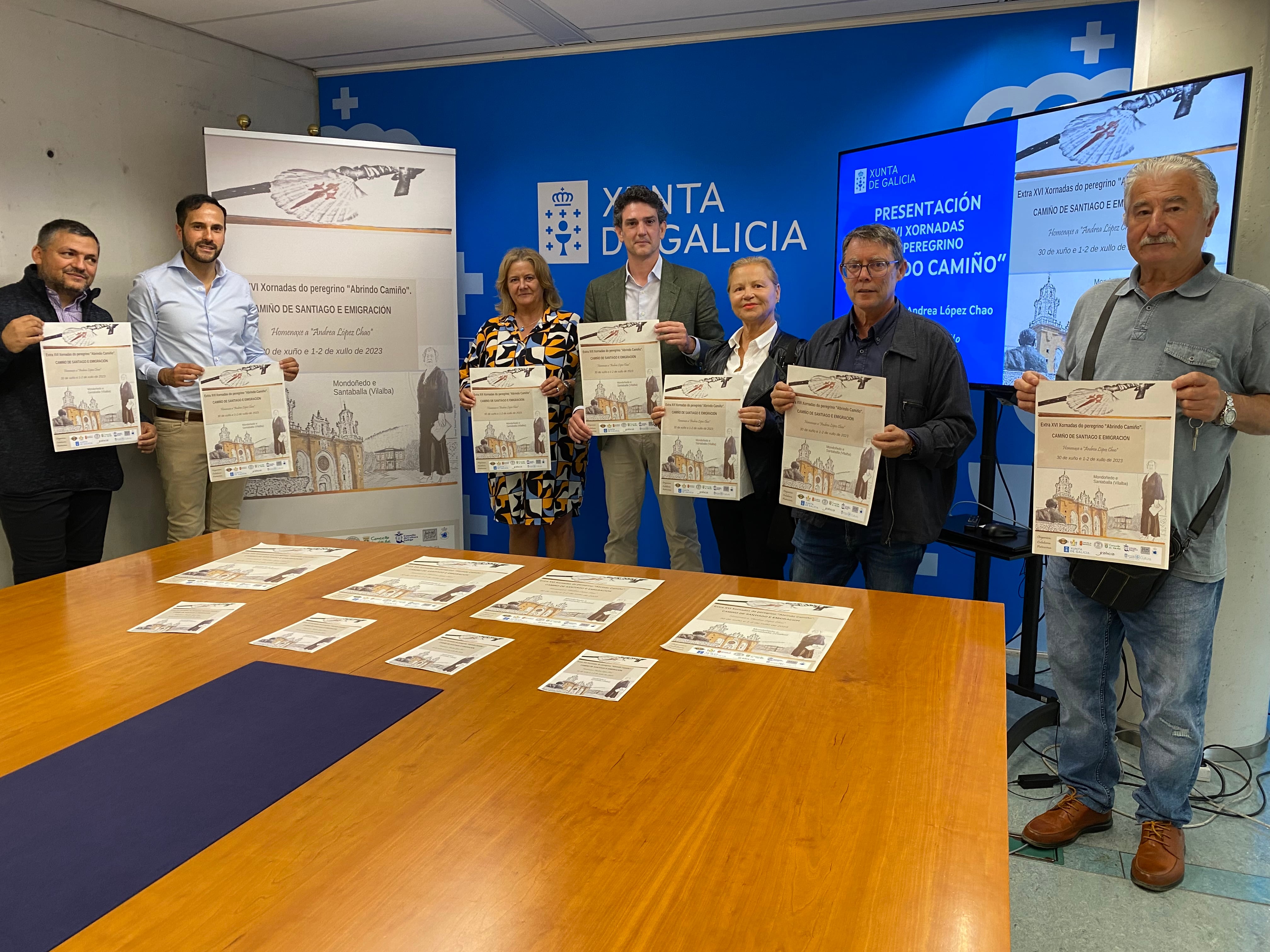 Presentación de las jornadas Abrindo Camiño, en la delegación de la Xunta en Lugo