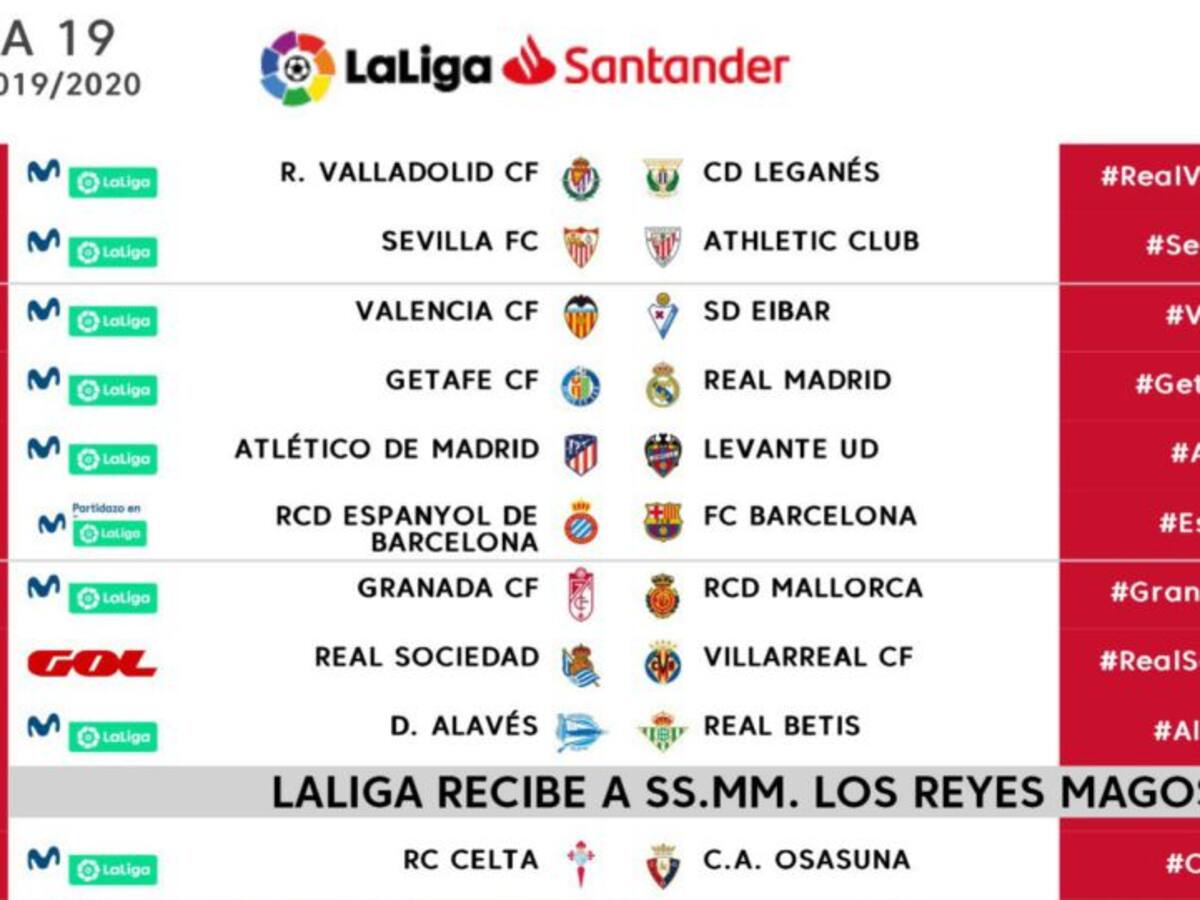 Horarios de Osasuna hasta 2020