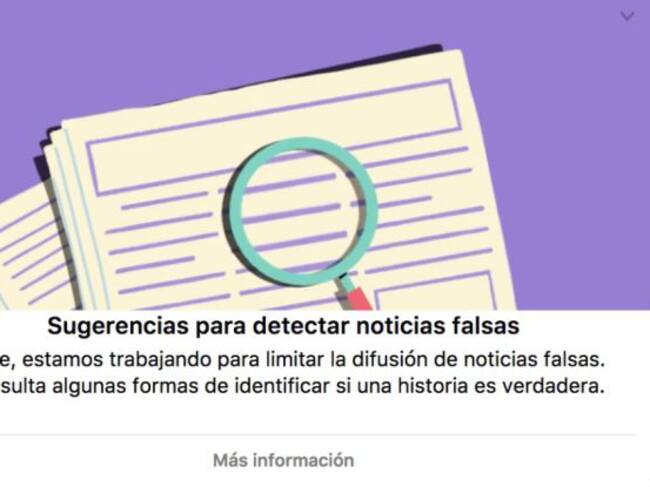 Facebook presenta las sugerencias para detectar noticias falsas.