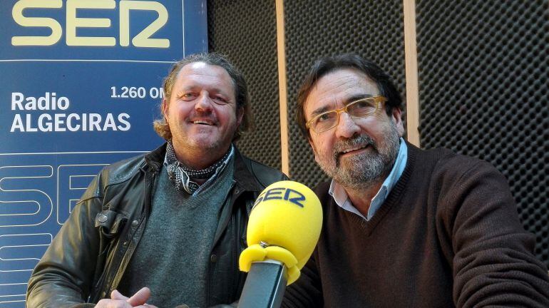 El galerista Nando Argüelles y el pintor Pepe Barroso.