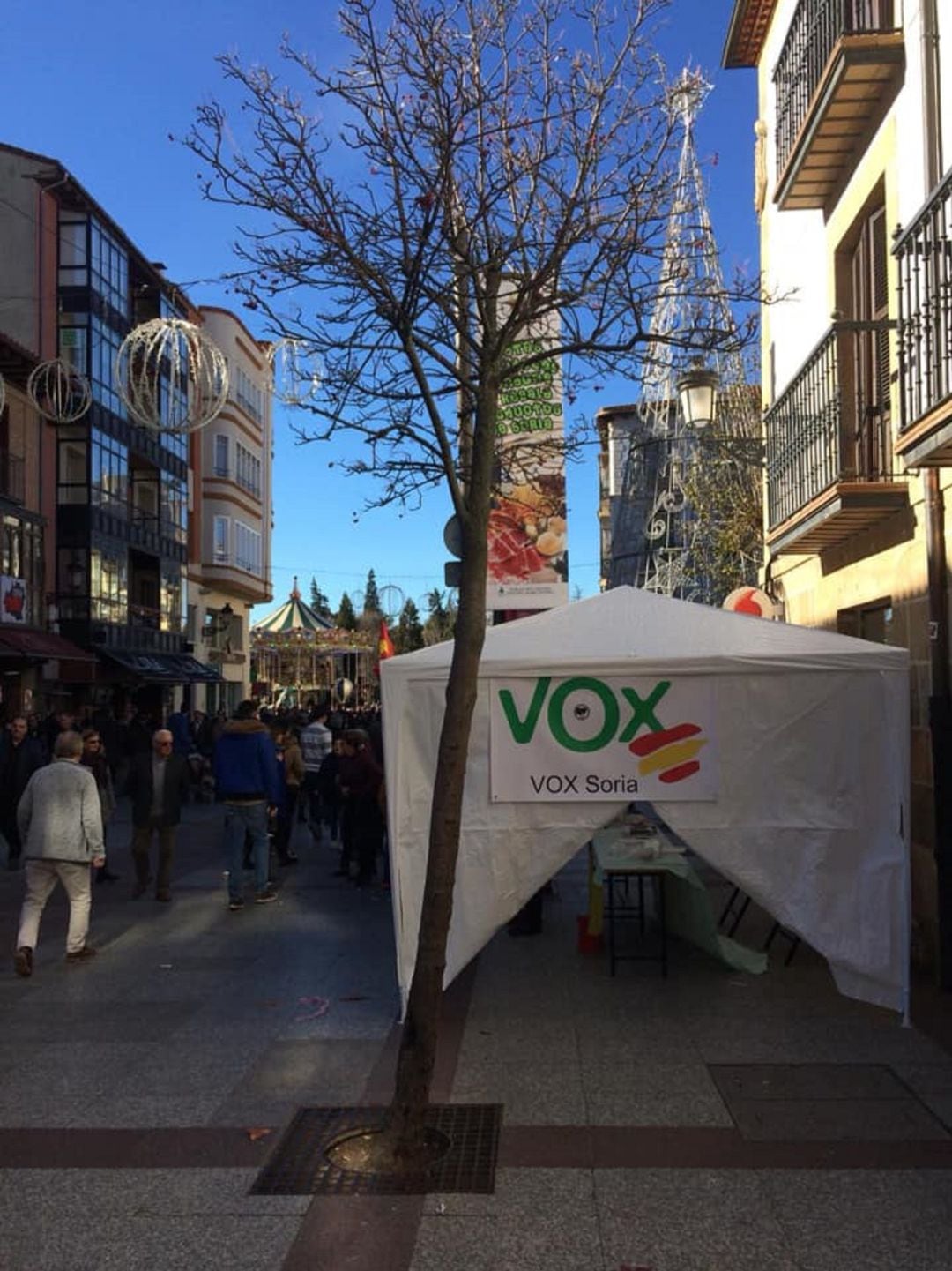Stand de Vox en Soria