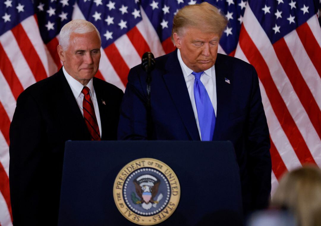 El presidente de EEUU, Donald Trump, junto al vicepresidente, Mike Pence.