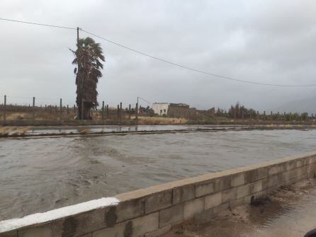 Canal entre Xeraco y Tavernes totalmente lleno