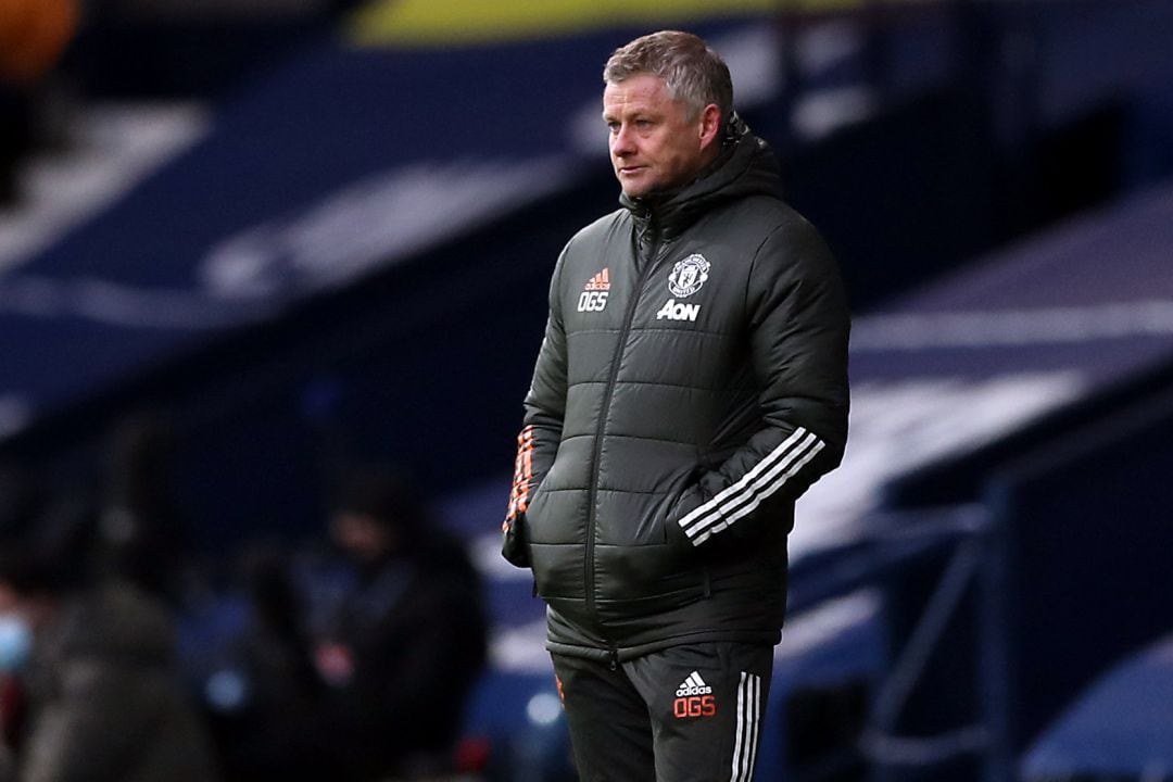 Ole Gunnar Solskjaer durante un partido del United 