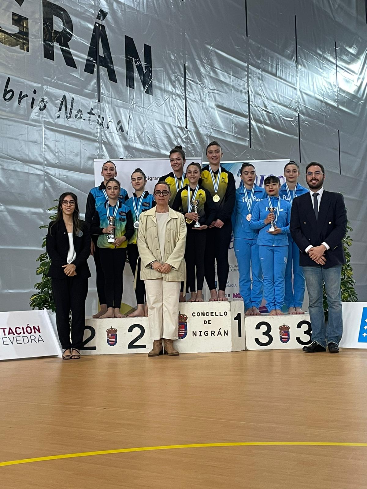 Ximnasia Burgas campeón gallego base de gimnasia acrobática escolar