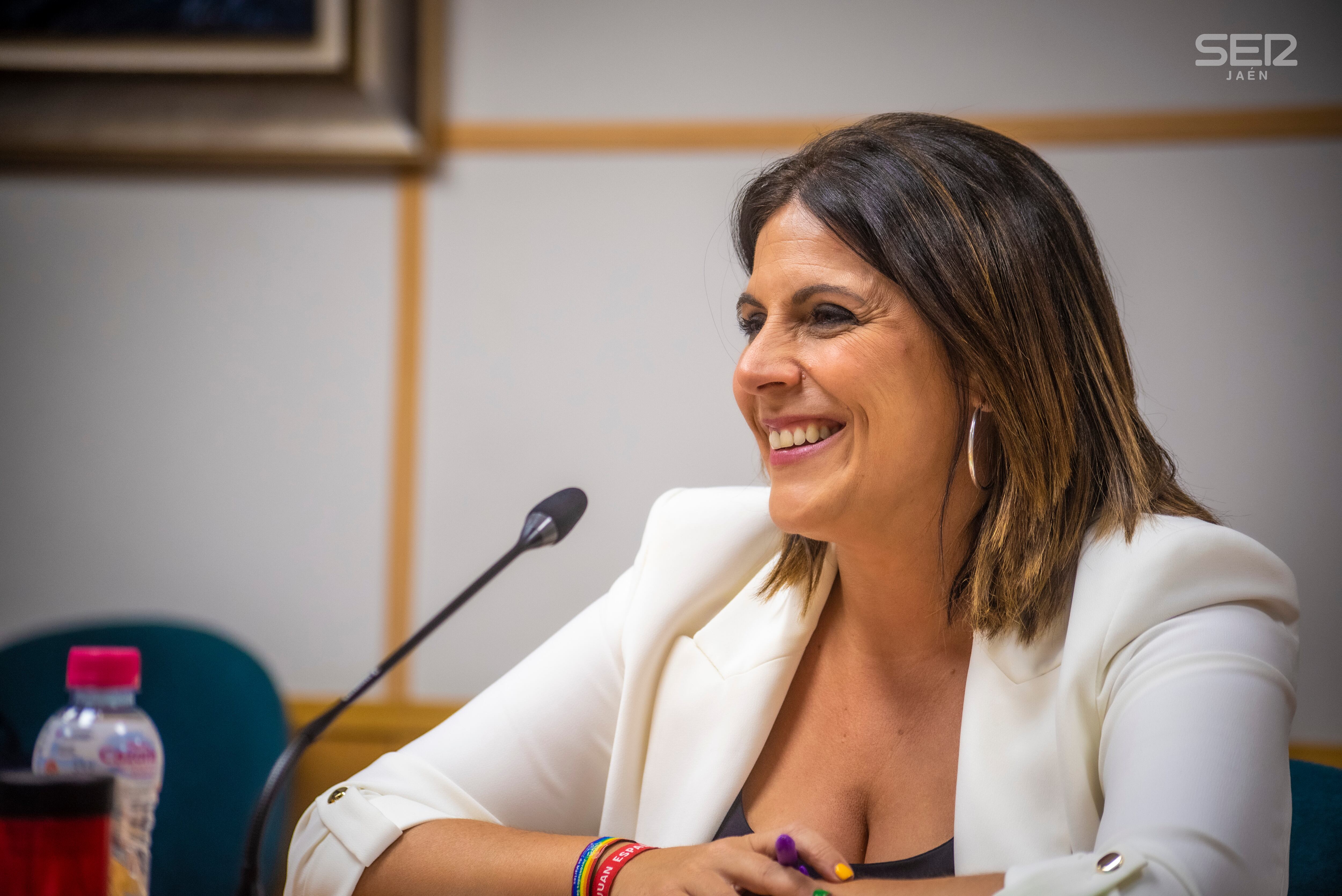 La candidata del PSOE de Jaén, Ángeles Férriz, durante el debate.