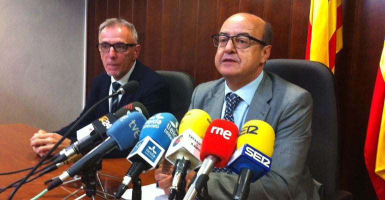 A la dreta el president del TSJC, José María Barrientos  i a l&#039;esquerra, el president de l&#039;Audiència de Lleida, Francesc Segura. 