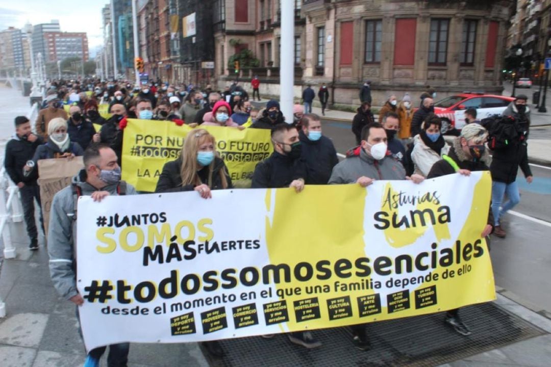 Una de las protestas de Asturias Suma.