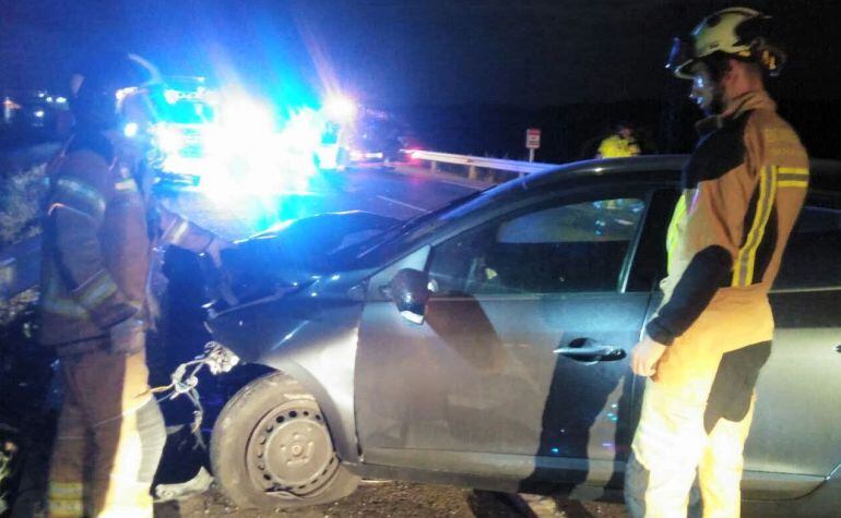 Estado en el que quedaba uno de los vehículos implicados en el accidente.