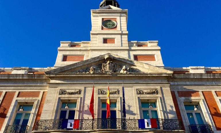 La sede del Gobierno madrileño en la mañana del viernes.