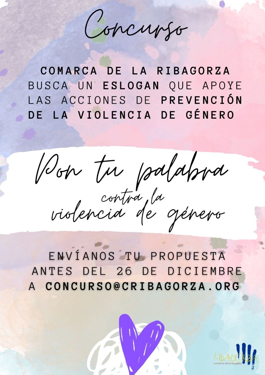 Cartel concurso nuevo lema contra la violencia de género en la Comarca de Ribagorza