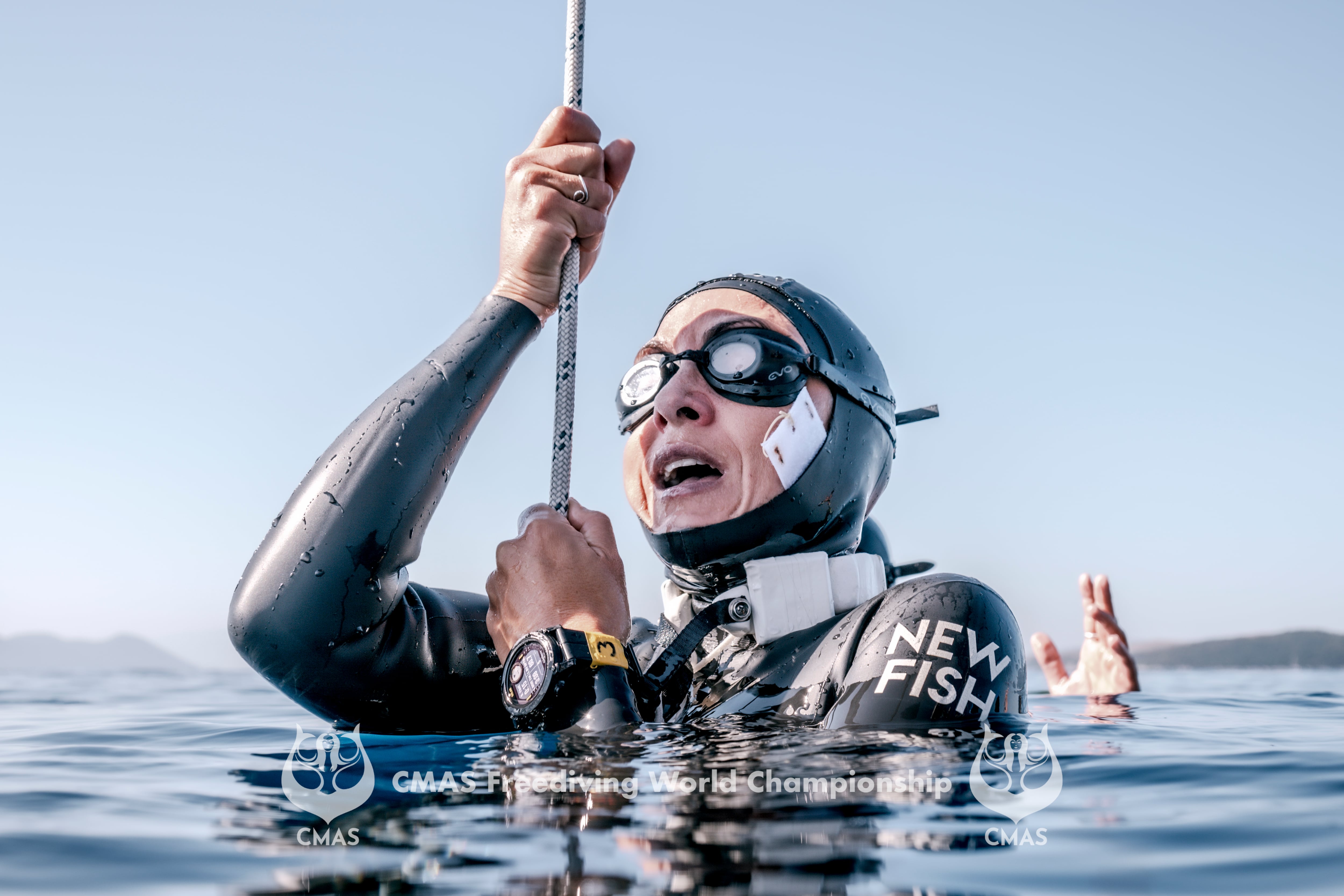 Isabel Sánchez-Arán en acción en una de las pruebas del Mundial de Apnea