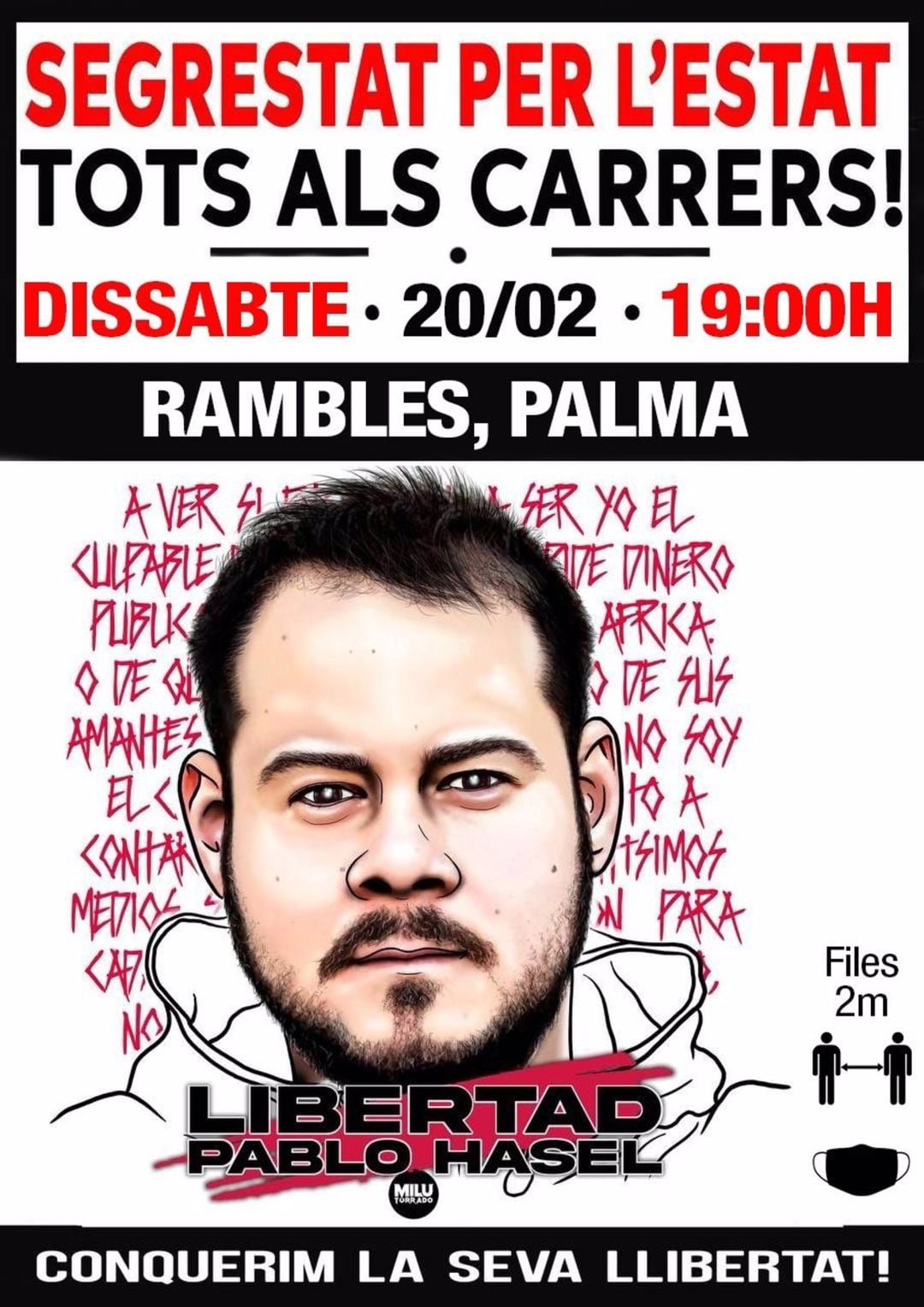 cartel de manifestación en Palma