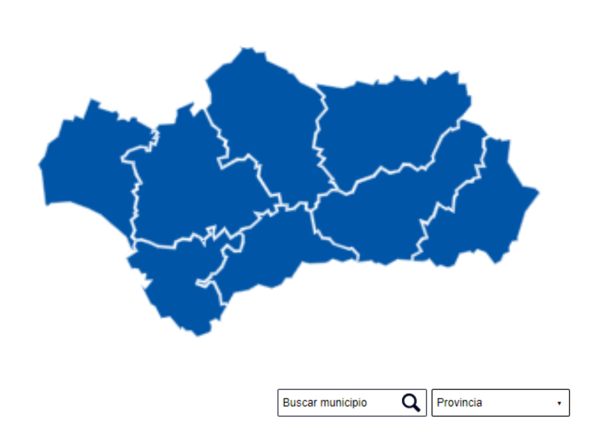 El mapa de Andalucía se tiñe de azul con la victoria del PP.