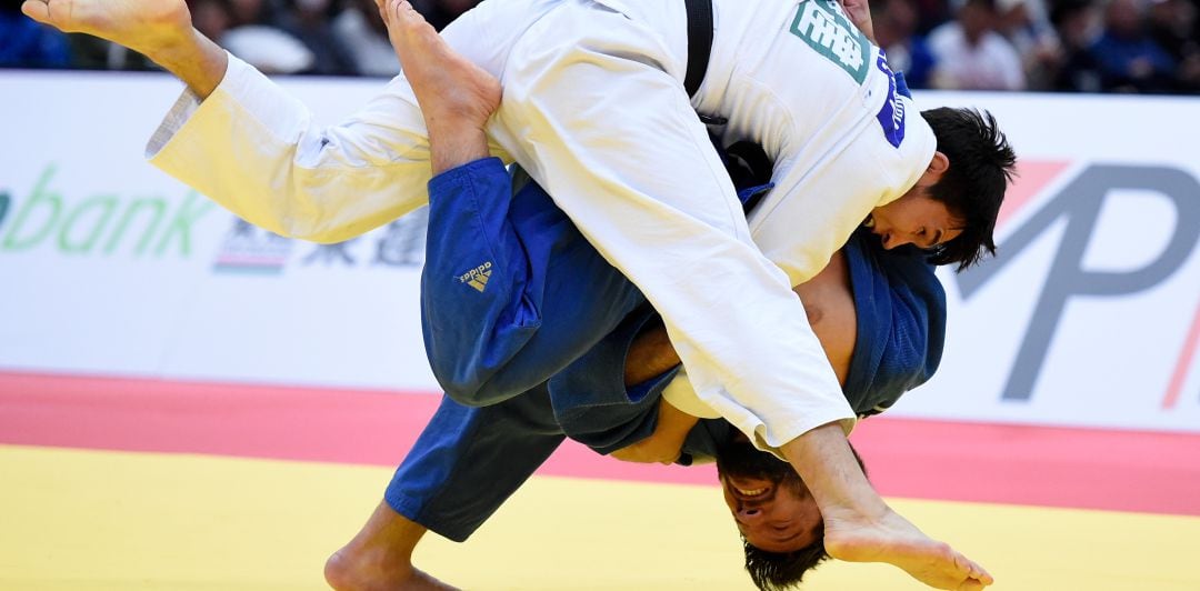 Momento de un combate de la última prueba del Grand Slam en el Maruzen Intec Arena Osaka.