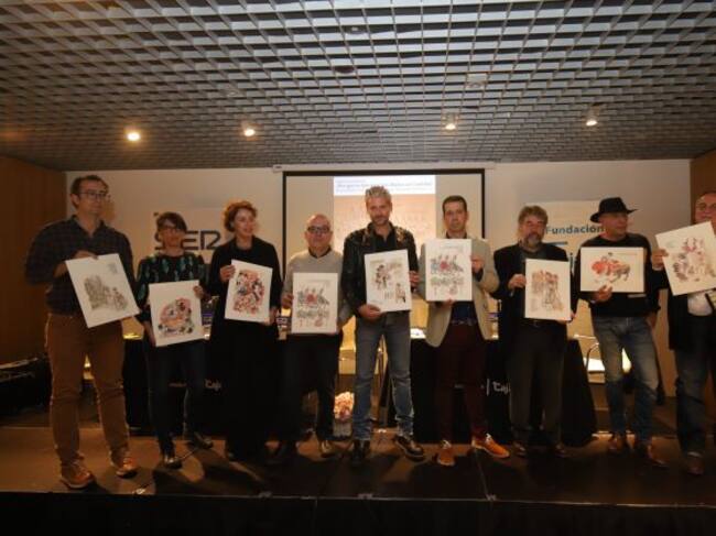 Participantes en el debate sobre la figura de Hugo Pratt, Corto Maltés y la gestión cultural en la ciudad de Córdoba.