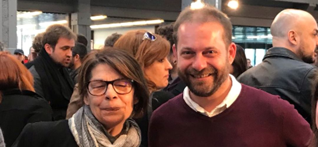 Fran Muñoz, candidato de Más Madrid-Leganemos, junto a la concejala del Ayuntamiento de Madrid y miembro de Equo Inés Sabanés