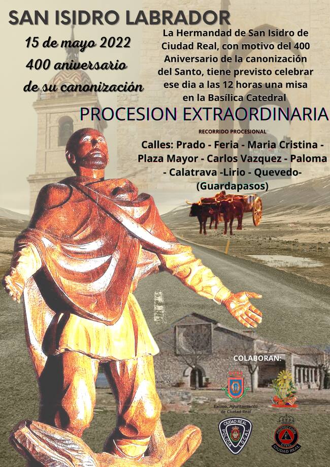 Cartel conmemorativo del 400 aniversario de la canonización de San Isidro