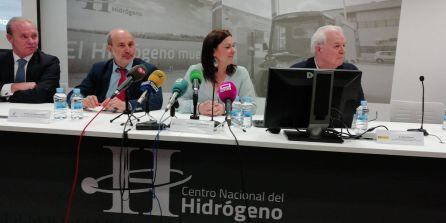 De izquierda a derecha, Leopoldo Satrústegui, José Luis Cabezas, Mayte Fernández y Galo Gutiérrez