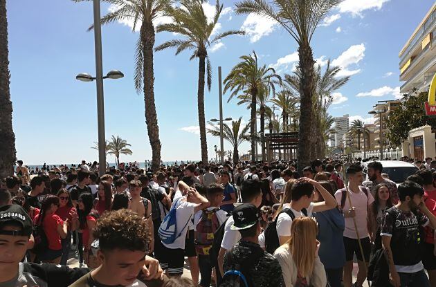 Miles de jóvenes se concentran en la playa de San Juan en Santa Faz