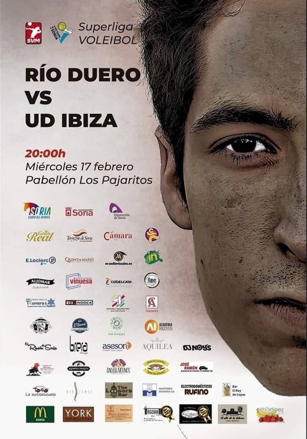 Cartel del duelo del Río Duero Soria ante Ibiza.