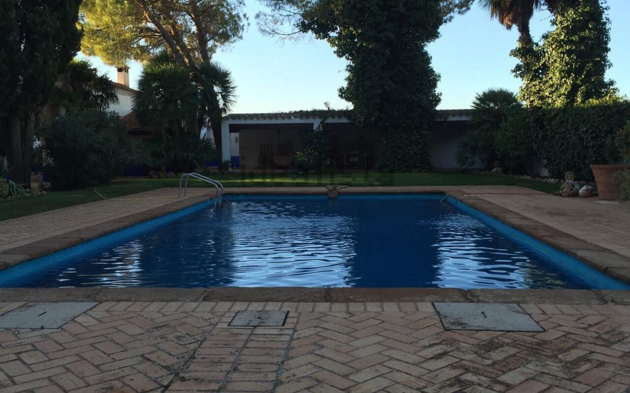 Imagen de la piscina del chalet de 2,5 millones de euros en Valdepeñas (Ciudad Real)