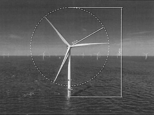 Imagen de uno de los aerogeneradores que conformaría el parque eólico marino